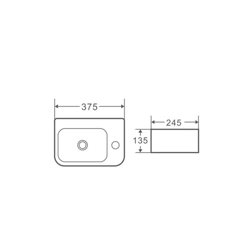 Mini 37R Compact Wall-Hung Basin mercioaustralia