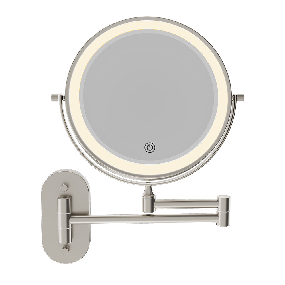 Swivel LED Magnifying Mirror, Brushed Nickel fienza