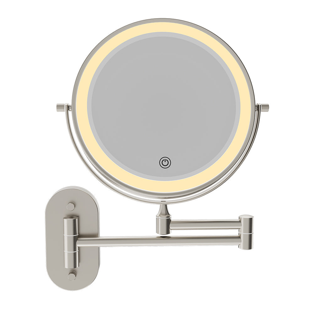 Swivel LED Magnifying Mirror, Brushed Nickel fienza