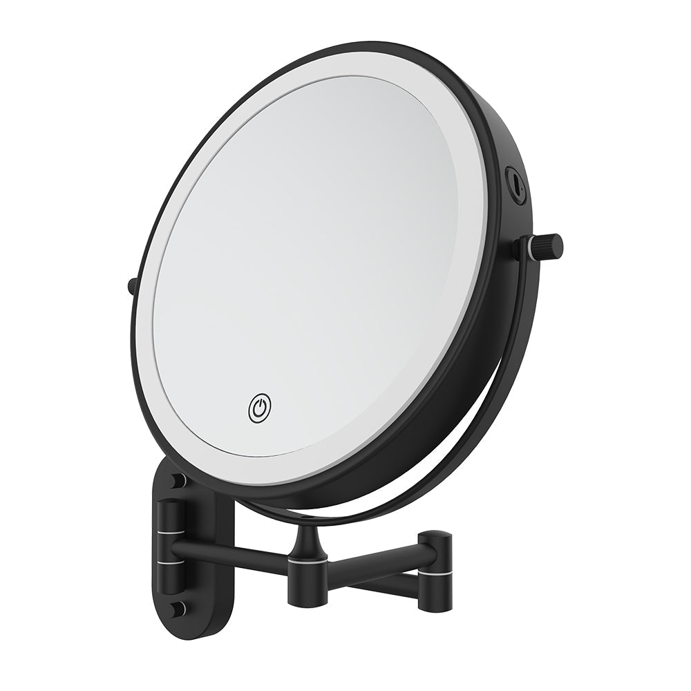 Swivel LED Magnifying Mirror, Matte Black fienza
