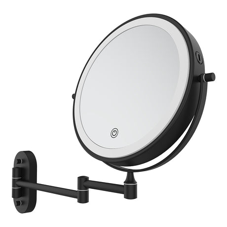 Swivel LED Magnifying Mirror, Matte Black fienza