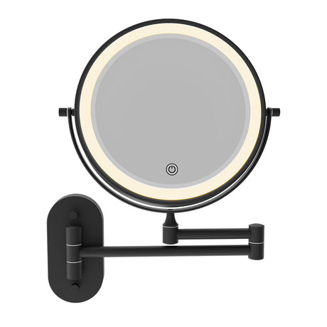 Swivel LED Magnifying Mirror, Matte Black fienza
