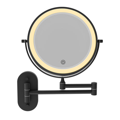 Swivel LED Magnifying Mirror, Matte Black fienza