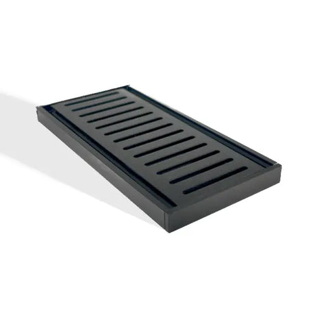 100x100x14mm Brushed Black Ezy Flow Floor Grate Aquaperla