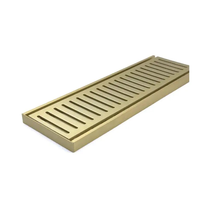 100x100x14mm Brushed Gold Ezy Flow Floor Grate Aquaperla
