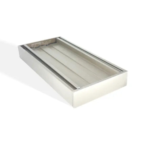 100x100x26mm Brushed Nickel Ezy Flow Tile Insert Grate Aquaperla