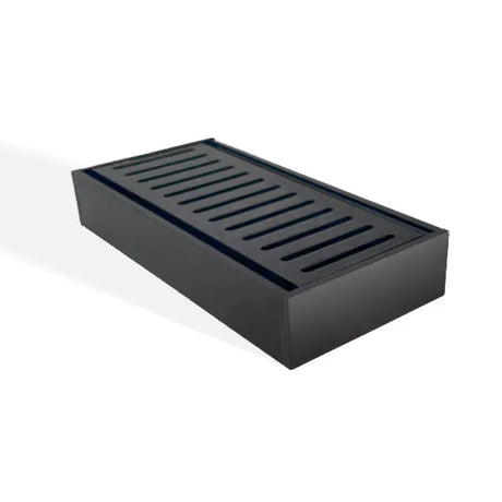 100x100x35mm Brushed Black Ezy Flow Floor Grate Aquaperla