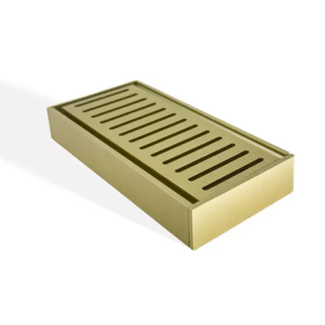 100x100x35mm Brushed Gold Ezy Flow Floor Grate Aquaperla