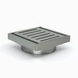 100*100*14mm Brushed Silver Ezy Flow Guard Floor Waste Aquaperla