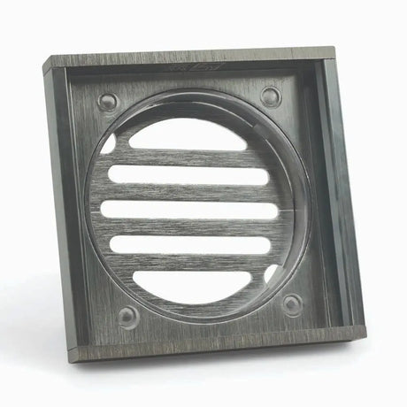 100*100*14mm Brushed Silver Ezy Flow Guard Floor Waste Aquaperla