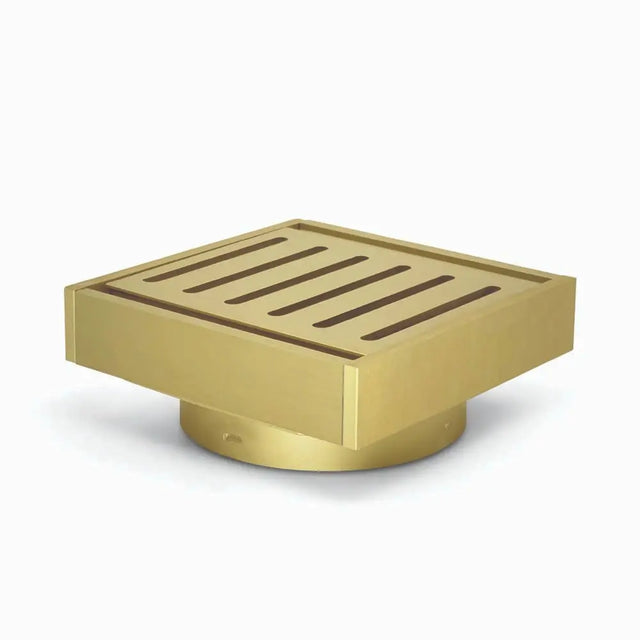 100*100*21mm Brushed Gold Ezy Flow Guard Floor Waste Aquaperla