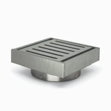 100*100*21mm Brushed Silver Ezy Flow Guard Floor Waste Aquaperla