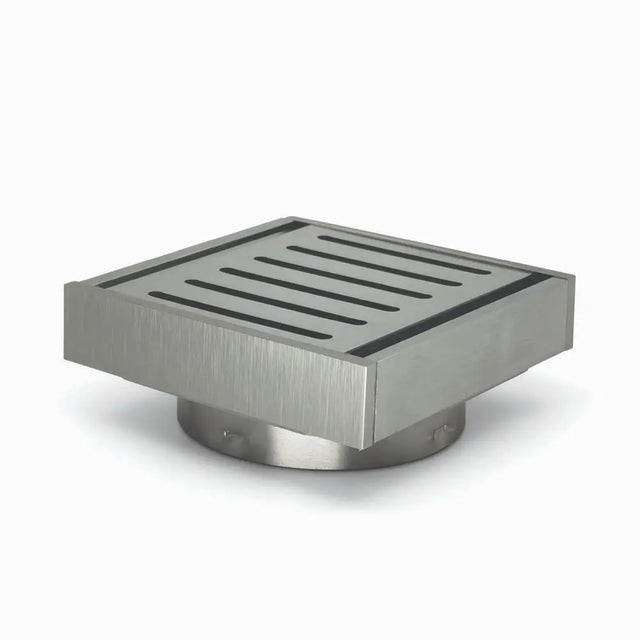 100*100*21mm Brushed Silver Ezy Flow Guard Floor Waste Aquaperla