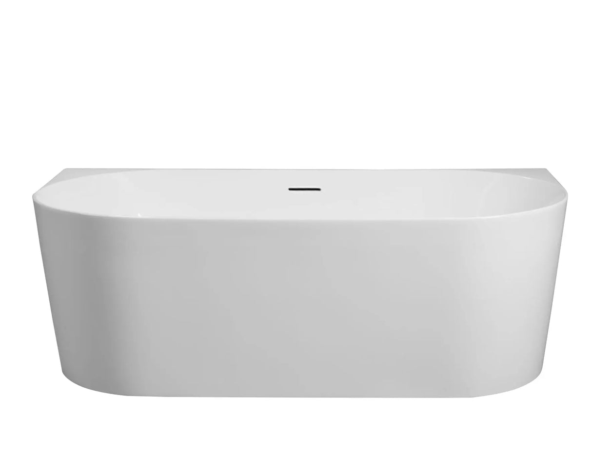 Musen Ultra-Thin Back-to-Wall Bathtub - Gloss White mercioaustralia