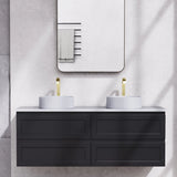 Fremantle PVC Wall Hung Cabinet Vanity 1500mm (Matte Black) (Single/Double Bowl) Poseidon