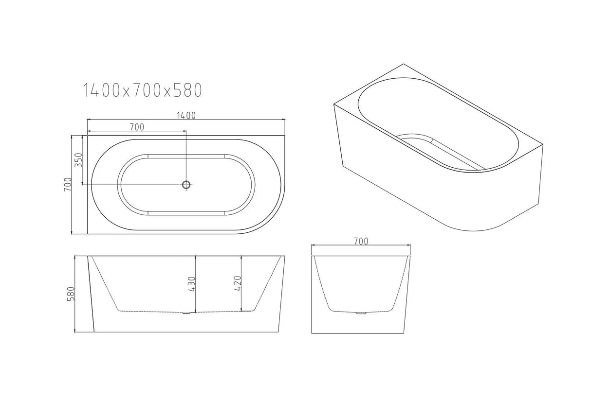 Nova Ultra-Thin Corner Bathtub - Gloss White mercioaustralia