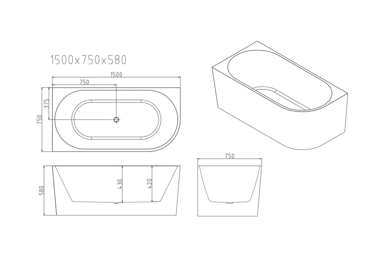 Nova Ultra-Thin Corner Bathtub - Gloss White mercioaustralia