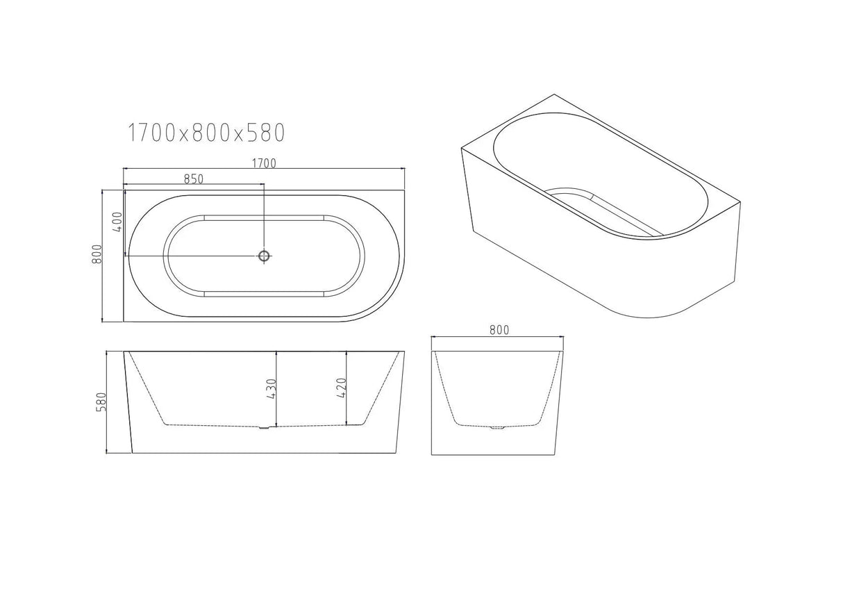 Nova Ultra-Thin Corner Bathtub - Gloss White mercioaustralia