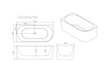 Nova Ultra-Thin Corner Bathtub - Gloss White mercioaustralia