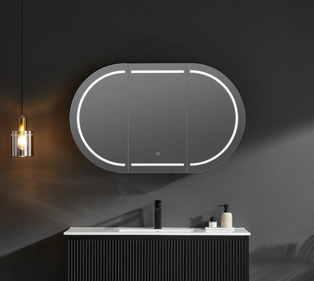 Olivia LED Mirror Cabinet 1200X750X155mm Poseidonbk