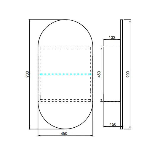 Olivia Mirror Cabinet OPLSV4590MB Poseidonbk