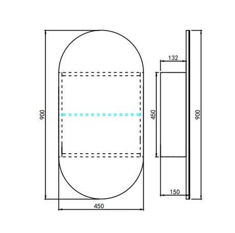 Olivia Mirror Cabinet OPLSV4590MW Poseidonbk