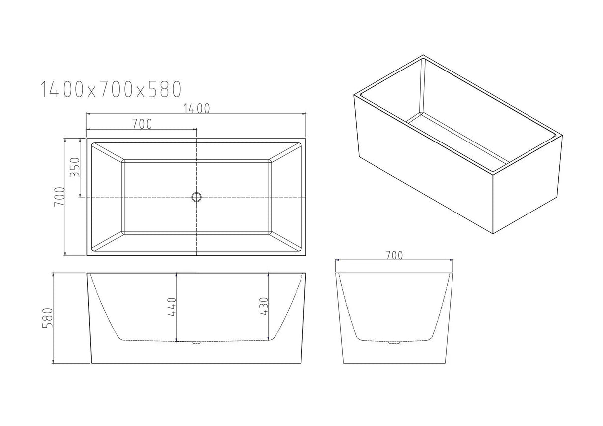 Orta Multi-Fit Freestanding Bathtub - Gloss White mercioaustralia