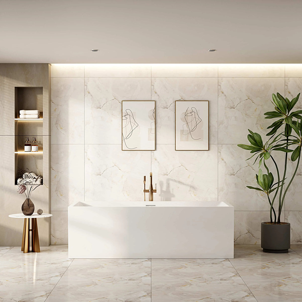 Orta Multi-Fit Freestanding Bathtub - Gloss White mercioaustralia
