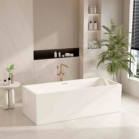 Orta Multi-Fit Freestanding Bathtub - Gloss White mercioaustralia