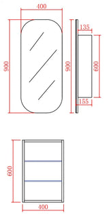 Olivia Mirror Cabinet OSV4090MW Poseidonbk