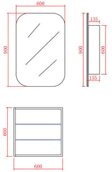Olivia Mirror Cabinet OSV6090MB Poseidonbk