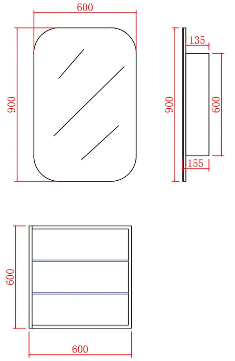 Olivia Mirror Cabinet OSV6090MB Poseidonbk