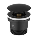 40mm Matt Black Pop Up Waste Universal Non Overflow Aquaperla