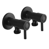 Bathroom Round Black 1/4 Turn Washing Machine Stop Tap(One Piece) Aquaperla