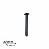 200mm Black Ceiling Shower Arm Aquaperla