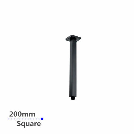 200mm Black Ceiling Shower Arm Aquaperla