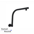 Black Wall Shower Arm Aquaperla