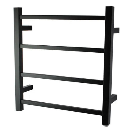 Black Heated Towel Rack 4 Bars Aquaperla