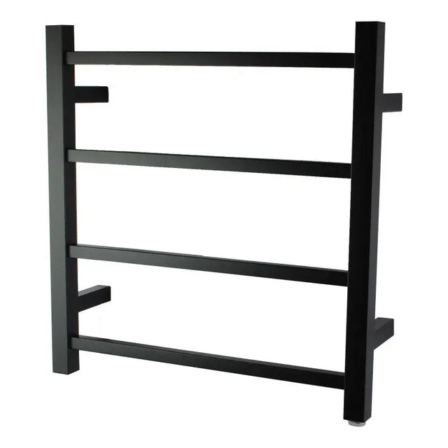 Black Heated Towel Rack 4 Bars Aquaperla