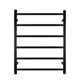 Black Heated Towel Rack 6 Bars Aquaperla
