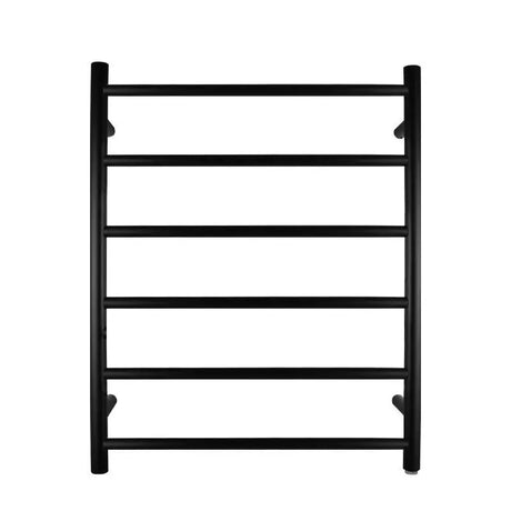 Black Heated Towel Rack 6 Bars Aquaperla