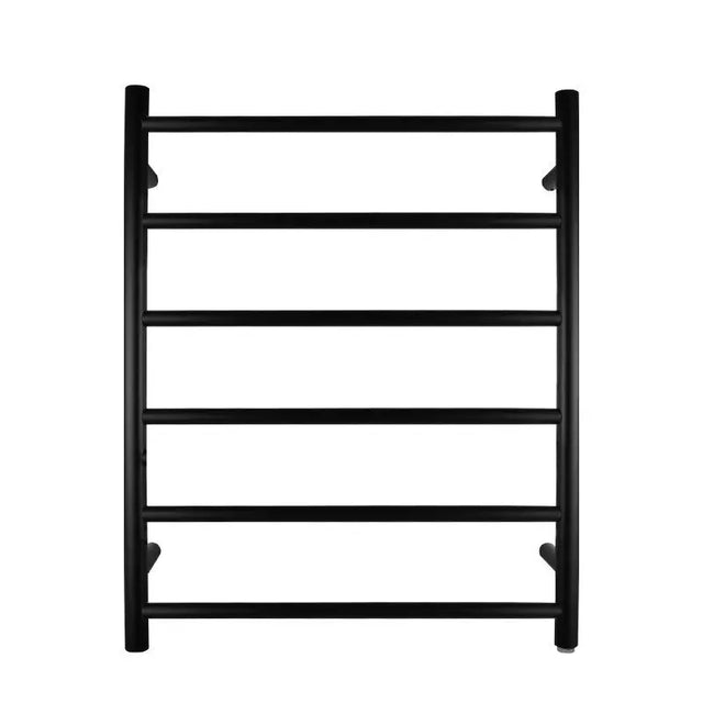 Black Heated Towel Rack 6 Bars Aquaperla