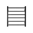 Black Heated Towel Rack 6 Bars Aquaperla