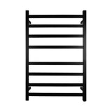 Black Heated Towel Rack 8 Bars Aquaperla