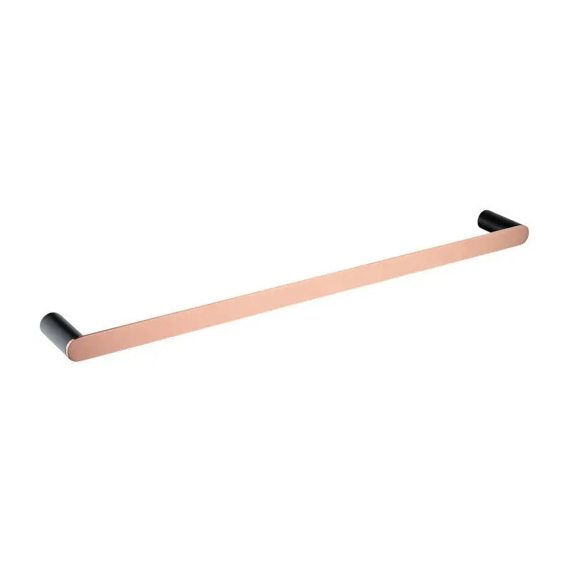 800mm Black & Rose Gold Single Towel Rail Aquaperla