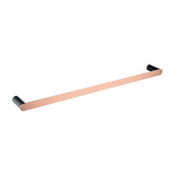 600mm Black & Rose Gold Single Towel Rail Aquaperla