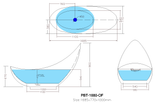 Posh Matte White Free Standing Bathtub 1685*770*1000mm Poseidonbk