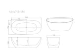 Pilato Freestanding Bathtub - Gloss White & Matt White mercioaustralia