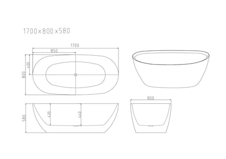 Pilato Freestanding Bathtub - Gloss White & Matt White mercioaustralia