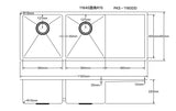 Stainless Steel Double Bowl Sink With Drainer 1160*450*235mm Poseidonbk